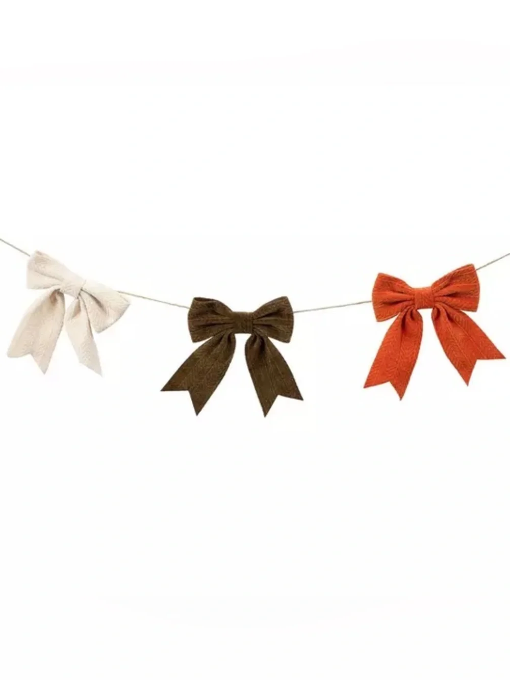 Orange, Brown & Cream Bows Garland